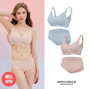 [크로커다일 언더웨어][크로커다일] 인견 에어쿨 스트랩 감탄브라+팬티 4종세트 CDW4N3941_T