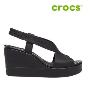 [크록스][세일] 크록스 웨지 샌들 /E21- 206222-060 / Womens Crocs Brooklyn High Wedge Black Black