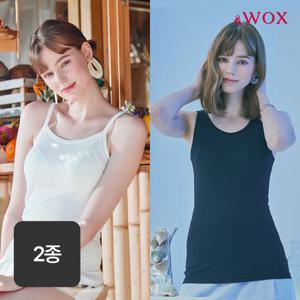 [기획] 앤왁스 노캡 배쏙티 쿨PK 끈형/런닝형 2종 여성 보정속옷