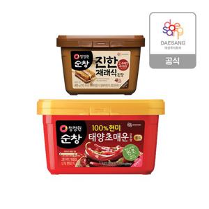 청정원 진한 재래식된장 450g x 2개 + 현미매운고추장 1kg