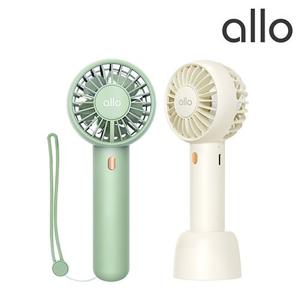 [알로코리아] 듀얼팬 휴대용 미니 선풍기 allo F2(화이트, 그린)