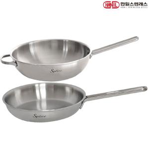 복진상사 한일스텐레스 스플릿 IH 인덕션가능 통5중 스텐레스 후라이팬세트 2종B(후28+궁28)