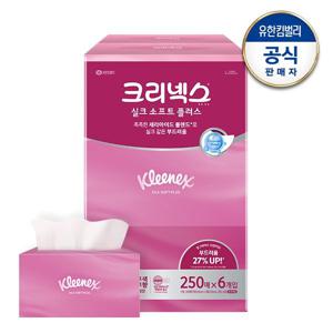[N페이최종가 12,930원]실크소프트 플러스 미용티슈 250X6개입