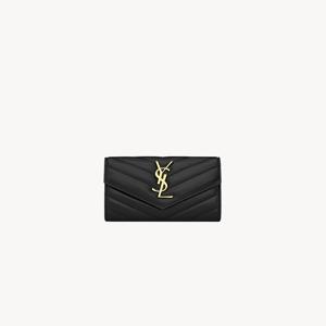 입생로랑 지갑 카산드라 스몰 엔벨로프 양가죽 금장 블랙 414404AAA4410 국내배송