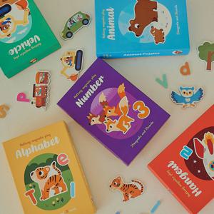 하뚱자석놀이 5종 세트 (동물, 탈것, 한글, 숫자, 알파벳)