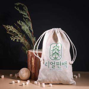 편백큐브 린넨파우치 + 망주머니10개 세트 공기정화 우드칩 인테리어 편백나무 실내 방향제