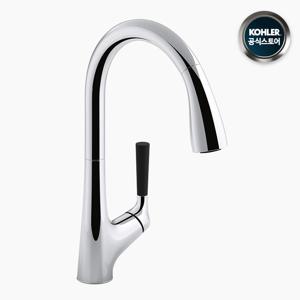 KOHLER 562T-B4-CP 말레코 풀다운 거위목 싱크대 주방 수전