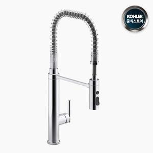 KOHLER 24982T-4-CP 퓨리스트 풀아웃 자바라 주방 수전