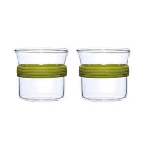 일롱 컬러풀링 글라스컵 2인조(그린) 200ml