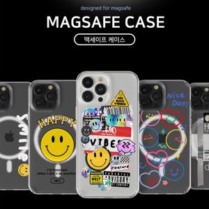 맥세이프 케이스 스마일 앤 라벨 아이폰 16 15 갤럭시S25 S24