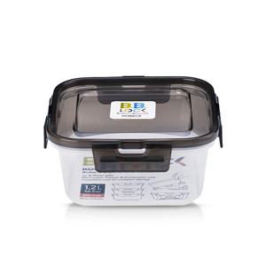 국산 정사각 밀폐용기 도시락 반찬통 냉동밥용기 3호 1.2L 그레이