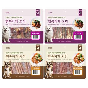 행복하개 육포 개껌 사사미 오리 치킨 300g x 5개