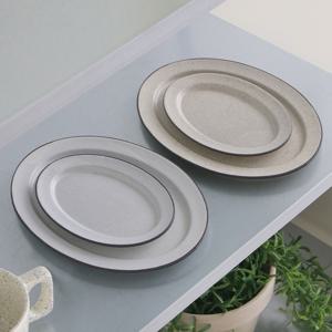 여주 블랙 림 타원플레이트 소 1호 2color 16cm 오발접시 디저트그릇