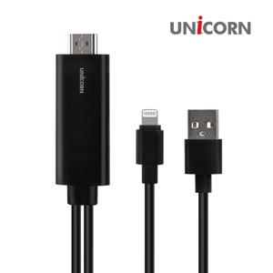 IOS 8핀 to HDMI 4K 60Hz MHL 아이폰유선미러링 USB충전 TM-MHL-8