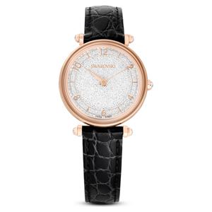 Crystalline Wonder 워치, 스위스 메이드, 레더 스트랩, 블랙, 로즈 골드 톤 피니시