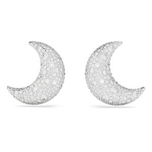 Luna 클립 이어링, 달, 화이트, 로듐 플래팅