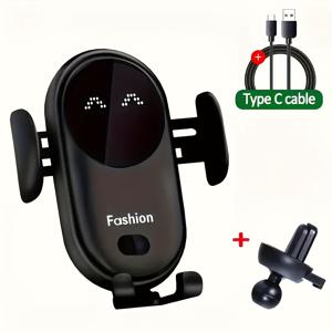 TEMU 무선 차량용 충전기 및 폰 홀더, 2가지 색상 선택 가능, 벤트 클립 고속 충전, 아이폰 16 Pro Max/16/15/14/13/XS/X/8 및 삼성 갤럭시 S24/S23/S22/노트 20 호환