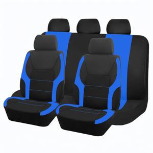 TEMU 다양한 차량 및 SUV, 트럭에 적합한 에어백 호환성이 있는 폴리에스터 원단으로 만들어진 5인용 차량용 시트 커버 세트