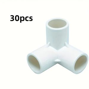 TEMU 30개 패키지 헤비 듀티 PVC 티 피팅, 1/2인치 Sch40 등급 플라스틱 파이프 커넥터, 유니버설 스레드 스탠다드, DIY 프로젝트용 라운드 튜브 티 조인트