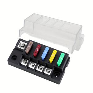TEMU 12V 퓨즈 블록, 6회로 12회로 12볼트 블레이드 퓨즈 박스 키트 LED 표시기 포함, ATO 블레이드 퓨즈 블록 컴팩트 커버 포함, 12V/24V 자동차 해양 트럭 보트 RV용 퓨즈 패널 릴레이 박스 키트