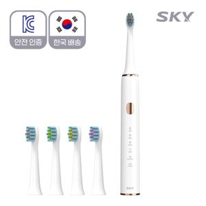 TEMU 스카이 케어 ST10 5단 모드 IPX7 음파 전동 칫솔 + 칫솔모 5개입
