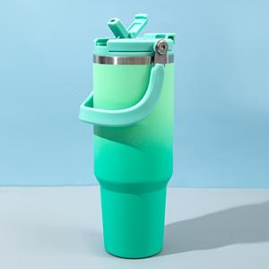 TEMU 30oz 스테인리스 스틸 진공 단열 텀블러 손잡이 포함 - 누수 방지, 더블 벽으로 뜨거운 & 차가운 음료용, 차, 집, 직장, 여행에 완벽 - 그라데이션 색상, 이상적인 크리스마스 선물|텀블러