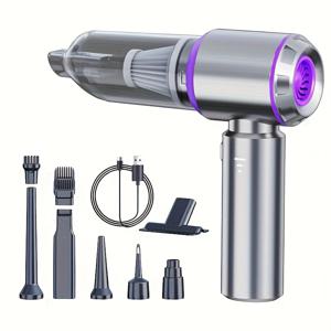 TEMU 16000Pa 차량용 무선 핸드헬드 진공청소기, USB 충전식, Type-C 충전 케이블 포함, 자동차·가정·사무실 및 애완동물 청소에 적합