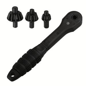 TEMU 4pcs 드릴 척 렌치 세트, 2-in-1 블랙 빠른 래칫 드릴 척 키 렌치