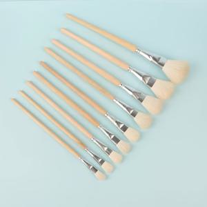 TEMU 9개 소프트 양털 브러쉬 9개 소프트 양털 페인트 브러쉬, 예술가용 - 접착제, 유리 및 세라믹 공예에 적합, 아크릴 페인팅용 모프 브러쉬 - 아크릴 수채화 오일 페인팅용 혼합 브러쉬