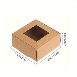 TEMU 50개, 창이 있는 종이 비누 상자, 가정용 비누 상자, 정사각형 선물 상자, 생일 DIY 공예, 세 가지 크기 선택 가능