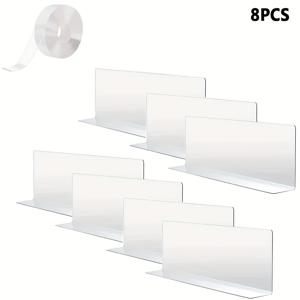 TEMU 6/8pcs PVC 조절 가능한 투명 아이템 블로커 및 나노 접착제, 동물 방지, 침대 아래, 가구, 신발 분리기, 제품 선반 분리기, 간격 충돌 방지, 안전 소파 보호 블로커, 아이템이 소파와 가구로 떨어지지 않도록 방지, 선반 분리기