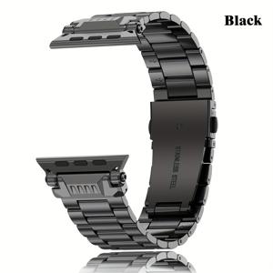 TEMU 스테인리스 스틸 밴드 - 애플워치 울트라 2/1 (49mm), 시리즈 10 (46mm), S9/8/7, 시리즈 6/5/4/SE (44mm 호환 | 남성용 럭셔리 메탈 스트랩