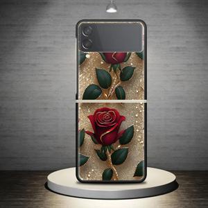 TEMU 삼성 갤럭시 Z 플립4, Z 플립5, Z 플립3, Z 플립 5G, 및 Z 플립6용 보호 케이스, 로즈 컬러의 하드 메탈 커버가 있습니다.