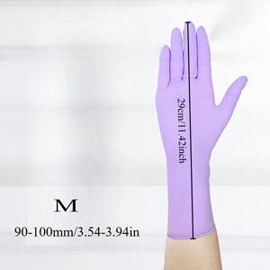 TEMU 50개 자주 사용되는 보라색 니트릴 장갑 - 주방, 욕실, 애완동물 관리 및 기타 용도로 사용할 수 있는 방수, 파우더 없는, 연장된 길이 - 청소, 타투, 헤어 염색에 적합, 주방 청소 장갑 | 연장된 길이 장갑 | 방수 장갑