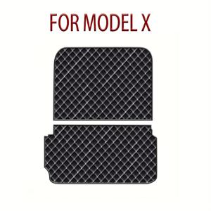 TEMU 테슬라 모델 X/MODEL Y용 고급 인조 가죽 차량 트렁크 매트 - 내구성 있는 화물 라이너, 쉬운 설치, 검은색 및 흰색 기하학적 패턴, 모든 차량에 적합, 안전한 보관 | 현대 차량 액세서리 | 인조 가죽 트렁크 매트, 차량 트렁크 매트
