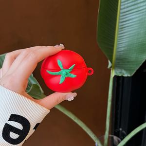 TEMU 크리에이티브 토마토 모양 무선 헤드폰 케이스, 실용적인 보관 공간, for AirPods 1/2/3/4 및 Pro/Pro 2에 적합. 귀여운 디자인, 편리한 휴대, 일상적인 사용에 이상적, 귀여운 스타일을 좋아하는 친구와 가족에게 완벽한 선물 (헤드폰 케이스만 포함, 이어폰 없음)|헤드폰