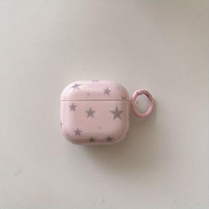TEMU For AirPods 1/2/3/4/Pro용 핑크 별빛 하늘 디자인 케이스 - 경량, 미끄럼 방지, 내구성 있는 플라스틱 보호 커버 및 키체인 액세서리