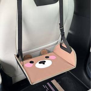 TEMU 만화 이미지 휴대용 자동차 시트 발받이, 후면 시트 보관, 매달린 장식 브래킷, 인조 가죽 소재. 조절 가능, 대부분의 차량에 적합, 편안함과 스타일을 향상, 휴일 선물에 적합|발받침대