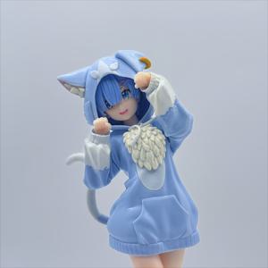 TEMU 세 개의 고양이 귀 애니 피규어 - 보라색, 분홍색, 파란색 - 부활절, 데이, 할로윈에 이상적 - 데스크탑 또는 홈 데코, 홈 장식에 이상적인 선물 | 재미있는 포즈 | 내구성이 뛰어난 피규어, 애니 액세서리