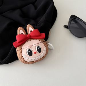 TEMU 만화 귀여운 리본 토끼 머리 이어폰 케이스와 링, AirPods 1/2, AirPods 3, AirPods 4, AirPods Pro AirPods Pro 2에 적합하며 친구에게 선물로 주기에 좋습니다. 발렌타인데이, 크리스마스, 할로윈, 생일 및 기타 행사에 적합합니다