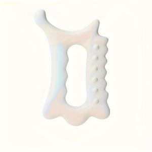 TEMU 1pc 화이트 얼굴 마사지 롤러 - 전체 몸, 다리 및 미용 - 경락 흐름 및 깊은 근막 릴리스 - 얼굴 컨투어링 및 아куп인트 마사지 도구 - 내구성 있는 플라스틱, 배터리 필요 없음, 얼굴 및 몸용 마사지 도구