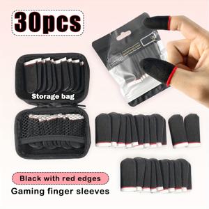 TEMU 30pcs 전문 게임 손가락 장갑 + 손가락 장갑 보관 가방 필수 게임 장비 게임 손가락 장갑 땀 방지 게임 컨트롤러 손가락 손가락 장갑 통기성 손가락 장갑 모바일 게임 터치 스크린 게임 장갑