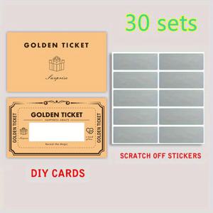 TEMU 20/30pcs 골든 티켓 선물 카드 - 놀라운 생일, 로맨틱한 사랑, 기념일, 휴일 카드 - 아들, 딸, 커플에게 이상적인 선물 - 카드 및 스크래핑 필름 포함, 로맨틱한 선물 아이디어 | 우아한 선물 카드 | 내구성 있는 선물 카드, 일상적인 선물 카드