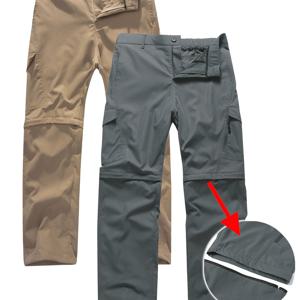 TEMU 2pcs 개인성 남성 하이킹 바지 세트, 변환 가능한 긴 반바지, 야외 하이킹, 달리기, 사이클링에 적합한 다중 포켓 작업 오버올. 남자 친구 또는 아버지에게 선물