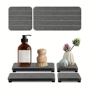 TEMU 4개 세트 다이아토마이트 스톤 트레이, 100% 다이아토마이트 성분, 빠른 건조, 수분 흡수, 주방 싱크대, 욕실 카운터, 손 비누 접시, 칫솔 홀더용|식기건조기