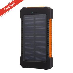 TEMU 10,000mAh 휴대용 태양광 보조배터리 (USB 충전 2개 포트 포함, LED 손전등 및 나침반 내장) - 야외 비상용으로 이상적|나침반