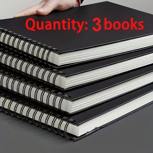 TEMU 3개의 고급 아트 스케치북, 그림, 글쓰기, 창의성을 녹음할 수 있는 스피럴 바인딩, 책당 30장의 시트, 그림 선물