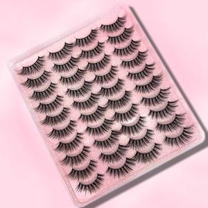 TEMU 밍크 속눈썹 20 쌍 속눈썹 밴드 밍크 속눈썹 재사용 가능한 속눈썹 푹신한 속눈썹 메이크업 도구