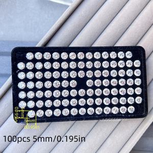 TEMU 100개 스파클링 5mm 원형 삼차원 자이콘 자유 인조 보석, DIY 보석 만들기, 귀걸이, 반지, 손수작업 보석 디자인 액세서리