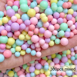 TEMU 300개 혼합 캔디 컬러 무구멍 레진 볼 참 세트 스크랩북 핸드메이드 공예용품 DIY 헤어 액세서리 휴대폰 장식